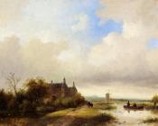 扬 雅各布 柯恩拉德 施普勒 : Travellers On A Path Haarlem In The Distance